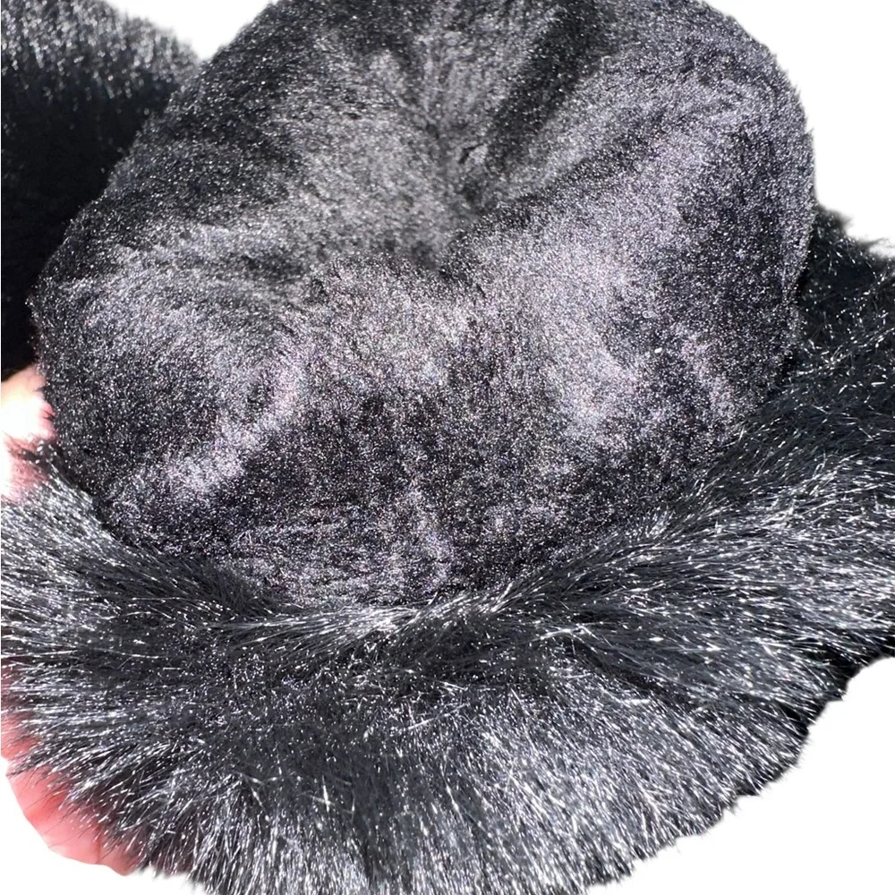 I.N.C. International Concepts Women's Faux-Leather Faux-Fur-Trim Gloves NWOT Blk